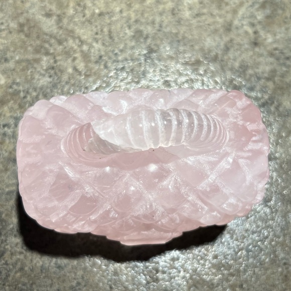 Rose Quartz Crystal Handbag Purse CC GG Quilted Chain PINK Paperweight - Picture 6 of 8